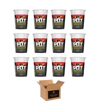 Instant Pot Noodles | Beef & Tomato, Chicken & Mushroom, Original Curry & Bombay Bad Boy | Quick & Easy Ready Meal Snack Pots | Cup Noodles Variety - 90g (Case of 12, Bombay Bad Boy 90g)