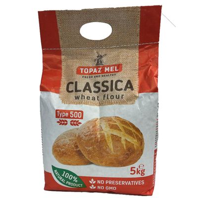 Topaz Mel Classica Wheat Flour 5KG No Added Preservatives No GMO, Type 500 Product of Bulgaria Pack of 1