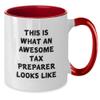 Funny Tax Preparer Gifts from Family - This Is 'An Awesome Tax Preparer Looks Like' Two Tone Coffee Mug for Christmas Unique Gifts view 2