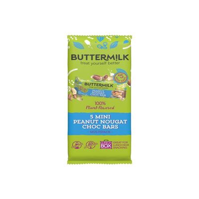 Buttermilk Plant Powered Vegan Dairy Free Peanut Nougat Mini Bar Multipack, 125g, 5 x 25g Bars