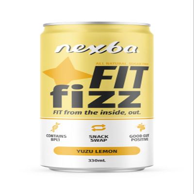 Nexba Fit Fizz Yuzu Lemon, 330 ml (Pack of 12)