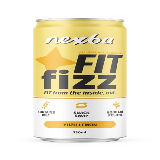 Nexba Fit Fizz Yuzu Lemon, 330 ml (Pack of 12)