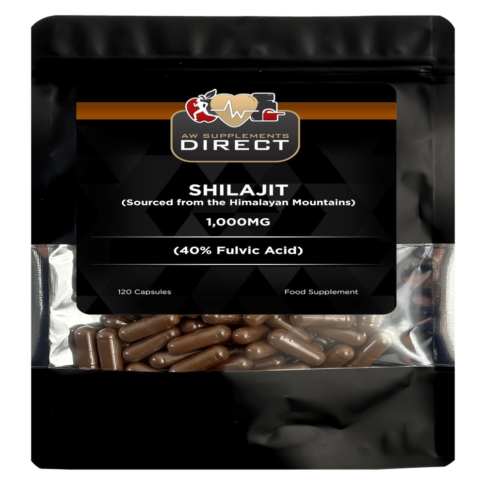 AW Shilajit Capsules | 120 High Strength Himalayan Shilajit Extract Supplements - 1000mg per Serving | Non-GMO & Gluten Free | Made in The UK