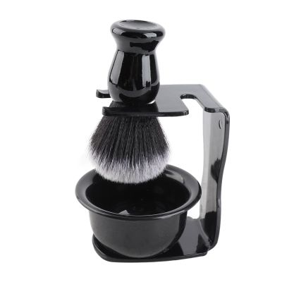 FreshCart Basics Beard Shaving Brush Bowl Holder Set Sturdy Beard Cleaning Tool for Men Gift, Father's Day, Holiday 3pcs