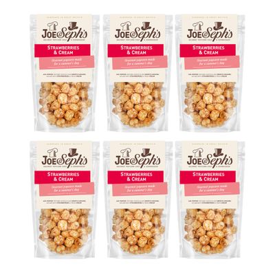 Joe & Seph's Popcorn Snack Packs 30g - Strawberries & Cream (6 Packs)