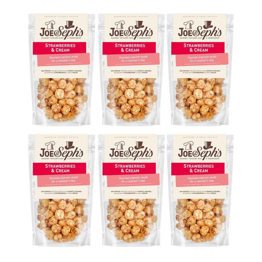 Joe & Seph's Popcorn Snack Packs 30g - Strawberries & Cream (6 Packs)