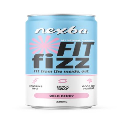 Nexba Fit Fizz Wild Berry, 330 ml (Pack of 12)