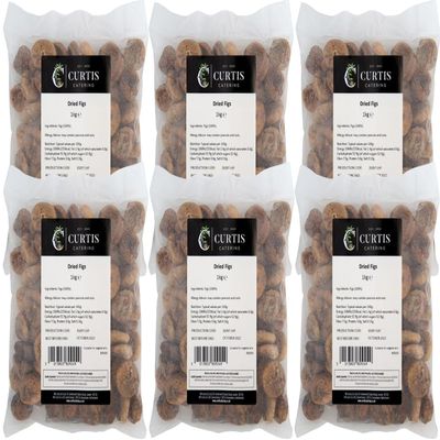 Curtis Whole Dried Figs 6 x 1kg Wholesale Bulk Turkish Dried Figs 100% Natural, Vegan, No Added Sugar