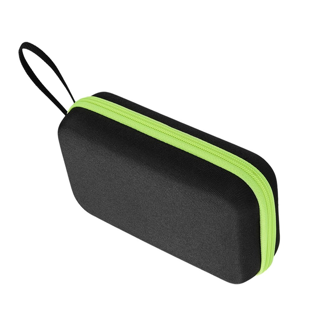 TEHAUX Shockproof EVA Storage Bag for with Lanyard, Portable Protective Case with Green Zipper, Household Non-Contact Carrying Pouch