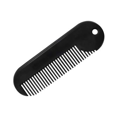 Angoily Zinc Alloy Portable Beard Comb for Men, Sturdy Hair Styling Tool in Black, Useful Beard Supply for Grooming and Salon Use