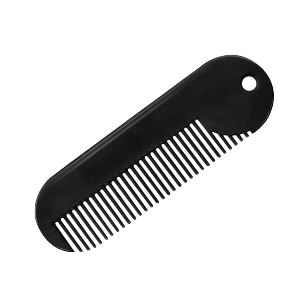 Angoily Zinc Alloy Portable Beard Comb for Men, Sturdy Hair Styling Tool in Black, Useful Beard Supply for Grooming and Salon Use
