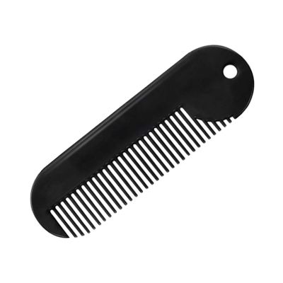 ARTSEWPLY Zinc Alloy Beard Comb Portable Hair Accessory Black Mini Styling Comb for MenS Beard Grooming Salon Use