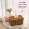 BEBE BASK Handwoven Scalloped Rectangle Tissue Box Cover (8.6 5 4 in) Rattan Tissue Box Cover Rectangle - Elegant Home Accent - Mocca view 3