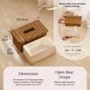 BEBE BASK Handwoven Scalloped Rectangle Tissue Box Cover (8.6 5 4 in) Rattan Tissue Box Cover Rectangle - Elegant Home Accent - Mocca view 4