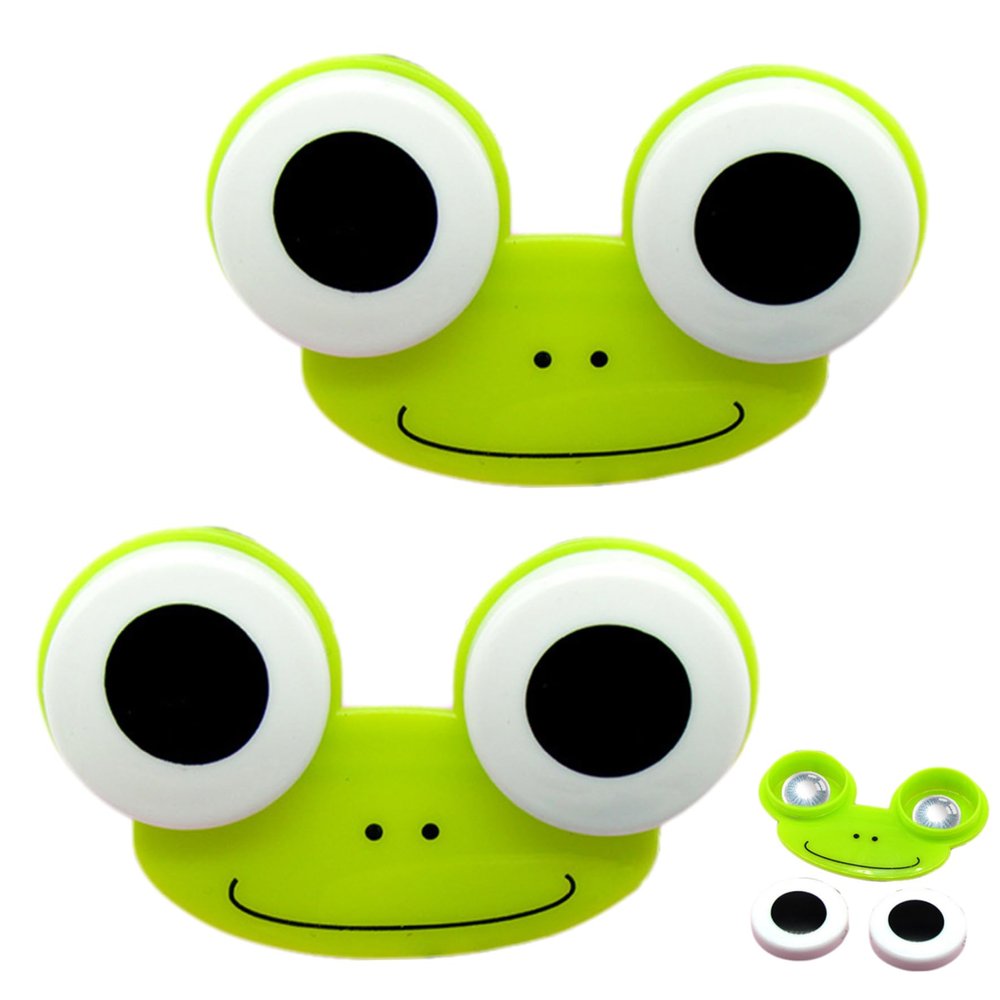 2Pcs Contact Lens Case 3x2x1" Cartoon Frog Shape Contact Lens Travel Case with Adorable Big Eyes, Practical Cute for Home and Travel Cute