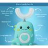 360 Kids Ultrasonic Toothbrush for Ages 2-12, Waterproof U-Shaped Electric Dinosaur Toothbrush (Blue (7-12)) view 4