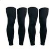 2 Pairs Full Leg Compression Sleeve Thigh High Compression Stockings Socks Leg Sleeve for Running Basketball Sport Cycling Reduce Varicose Veins and Swelling Black XL view 1