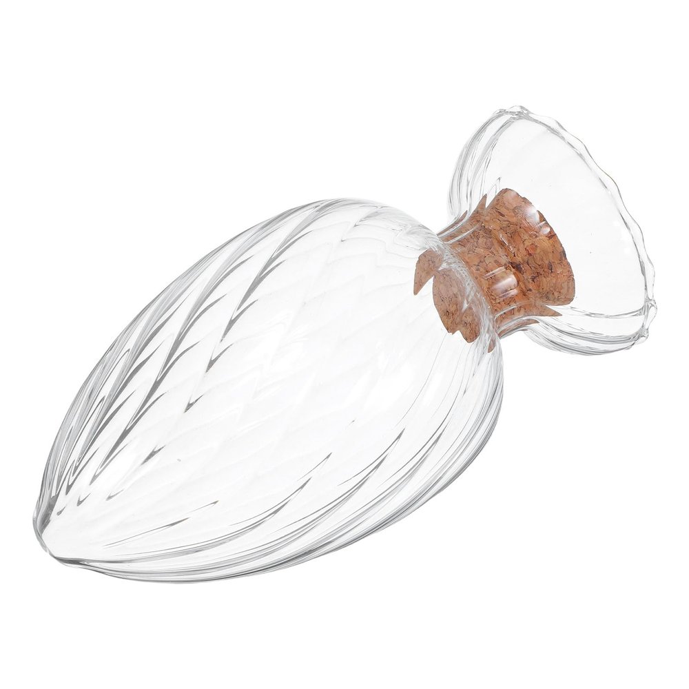 DECOMELODY Glass Match Storage Jar Providing Moisture Protection and Easy Identification with Cork Lid Helix Shaped Decorative Glass Jar for Matches and Small Trinkets for Household