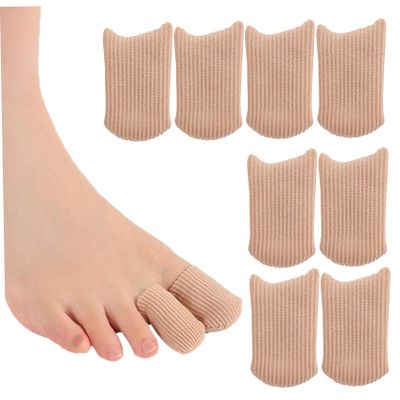 8Pcs Silicone Toe Protectors, Anti-Friction Gel Silicone Toe Sleeves for Valgus Overlapping Correction Protector Tubes for Women Men One Size..