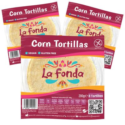 La Fonda Tradicional Corn Tortillas 8 Pieces (Pack of 3)