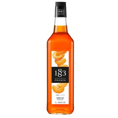 1883 Maison Routin Premium Apricot Syrup Fruity Flavoured Syrup for Cocktails, Iced Drinks, Desserts & Coffee, Vegan-Friendly, 1L Glass Bottle