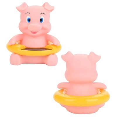 Pongnas Baby Bath Thermometer Temperature Display Floating Cute Animal Thermometer Water Measurement Safety for Baby Bath Time (Pink Pig)
