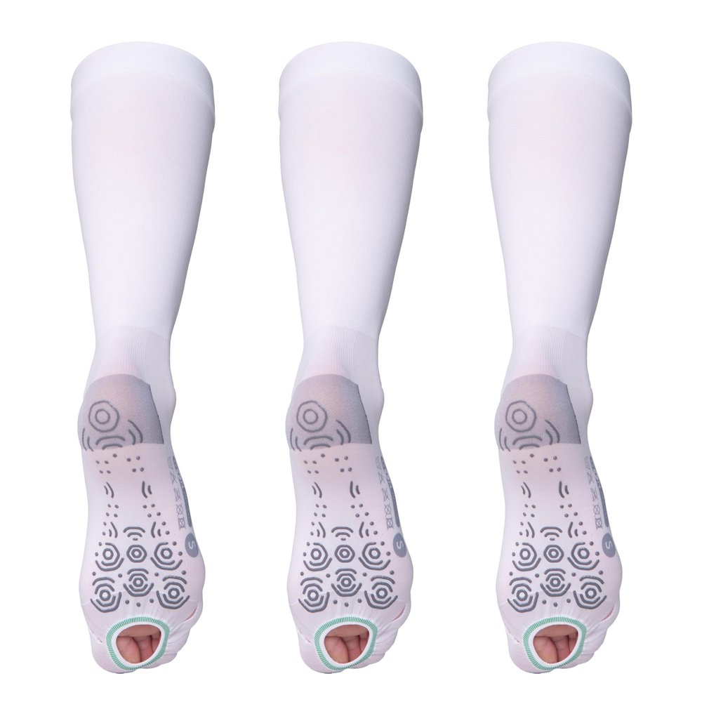 FITLEGS - Grip Anti-Embolism Compression Stocking, Multipack, S, White