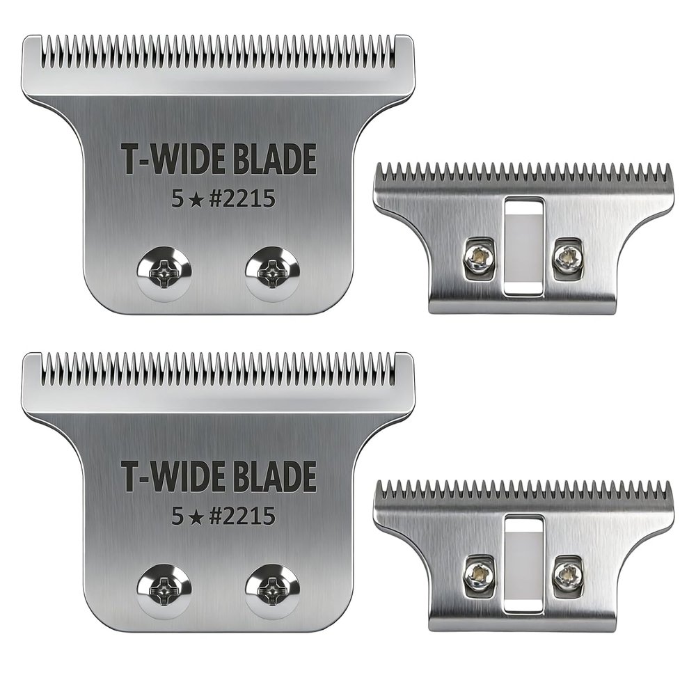2215 T-Wide Professional Replacement Blade, Compatible with Wahl 5 Star Detailer Li (8081, 8171), Adjustable Stainless Steel Zero Spread Blade (Pack of 2)
