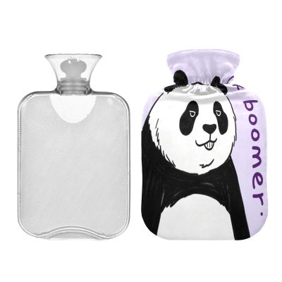 Ok Boomer Panda hot Water Bottles with Soft Cover 2L hot Water Bag for Menstrual Cramps Neck Shoulder Warmer compresas calientes para el vientre