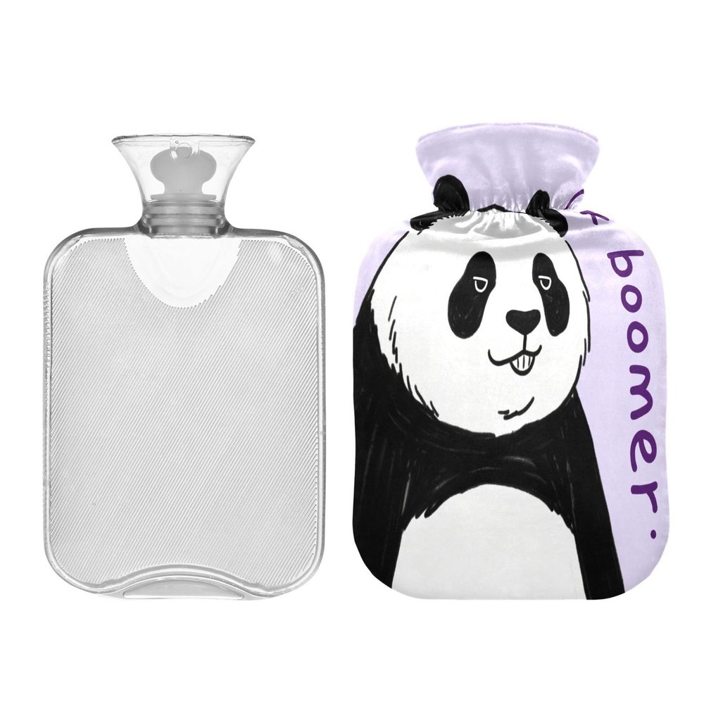 Ok Boomer Panda hot Water Bottles with Soft Cover 2L hot Water Bag for Menstrual Cramps Neck Shoulder Warmer compresas calientes para el vientre