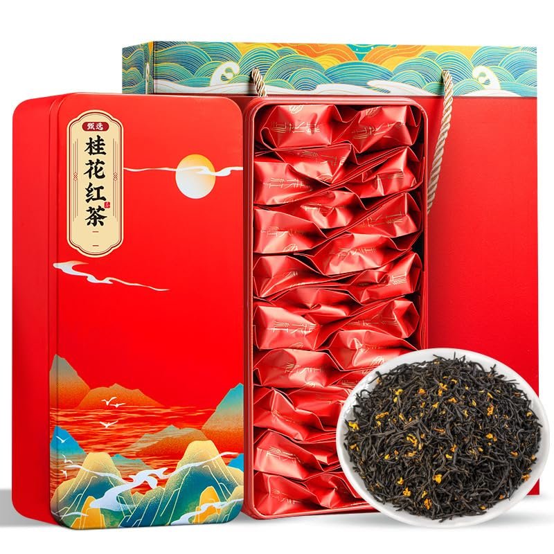 Lapsang Souchong Osmanthus Black Tea No Additives-Strong Aroma Loose Leaf Black Tea (125g*2)