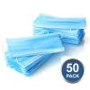MobiBax 3-Ply Disposable Face Masks, Blue, Protective Face Coverings with Elastic Ear Loops, Unisex [50 Masks] view 2