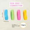 12 Pcs Pencil Grips for Adults Toddlers, Ergonomic Silicone Pencil Grip for Children Handwriting, Soft Pen Grips Kids Writing Aid, Pen Holder Grip Writing Tool for School Office (Four Colors) view 2
