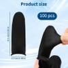 100 Pcs Disposable Silicone Finger Cots & Protectors Non-Allergenic Black Finger Gloves Fingertips for Beauty, Manicure, Massage & Industrial Use view 2