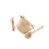 ALCXAZS 4L Capacity Bathing Barrel Wooden Bucket with Ladle and Timed Hourglass Essential Accessories Bathing Barrel with Ladle Spoon is Made of Wood 4L Sauna Bucket and Set Handmade Bathroom view 2