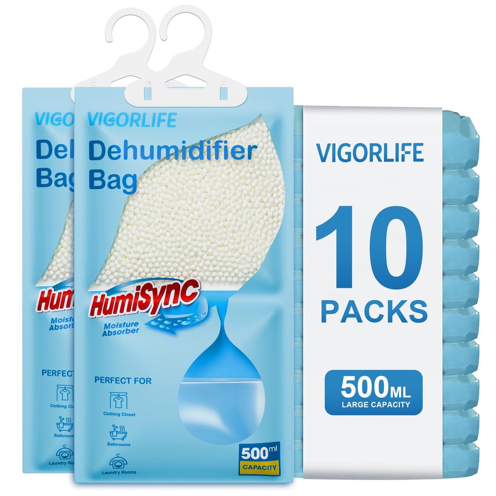 Moisture Absorber Dehumidifier 10 x 230g, Condensation Remover for Damp, Mould, Dehumidifiers for Home, Attracts Extra Moisture From Bathroom, Kitchen, Wardrobe, Caravan, Office