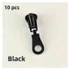 10pcs 5# Colorful Resin Zipper Pulls Round Slider Heads for Clothing Coats Uniforms Sewing Tools(10 pcs Black) view 2