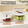 2-in-1 Draining and Preservation Basket : Simplify Washing & Storing, Multi-Functional Fruit and Vegetable Washing Bowl, Fruit Washer with Strainer, Lid, and Handle (Beige-M) view 3