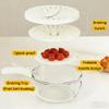 2-in-1 Draining and Preservation Basket : Simplify Washing & Storing, Multi-Functional Fruit and Vegetable Washing Bowl, Fruit Washer with Strainer, Lid, and Handle (Beige-M) view 4