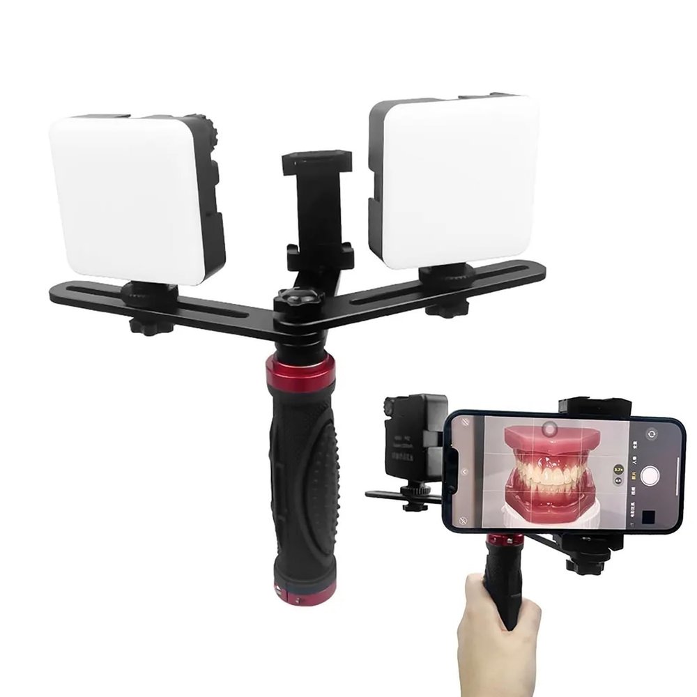Dental Mobile Phone Camera Fill Light - 360 Adjustable LED Video Light Studio Kit with Professional Brightness Control for Dental Photography
