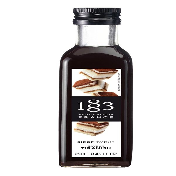 1883 Maison Routin Premium Tiramisu Syrup Coffee & Cocoa Dessert Flavour for Coffee, Cocktails & Baking Vegan-Friendly, No Preservatives 250ML Glass Bottle