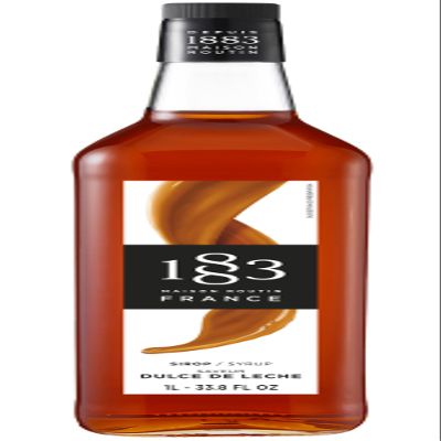 1883 Maison Routin Premium Dulce de Leche Syrup Caramelised Milk Flavour for Coffee, Hot Chocolate, Cocktails & Desserts Vegan-Friendly, No Preservatives 1L Glass Bottle