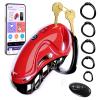 Male Chastity Device with App & Remote Control - Adjustable Cock Cage Set, 5 Rings, 10 Vibration Modes for Adult Exercise Gear RF8K45 view 1