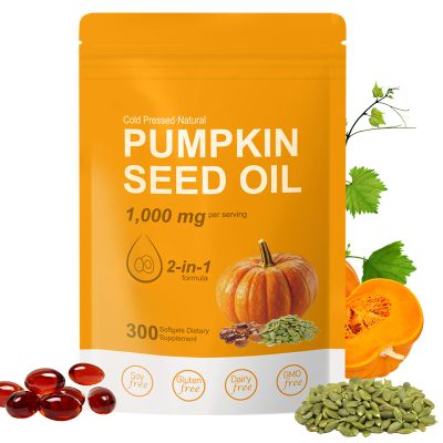 Pumpkin Seed Oil Capsules | 1000mg with Pumpkin Seed Extract | Supports Hair, Skin, Nails & Vitality | Cold Pressed with Fatty Acids | 300 Softgels | Non-GMO, Gluten Free