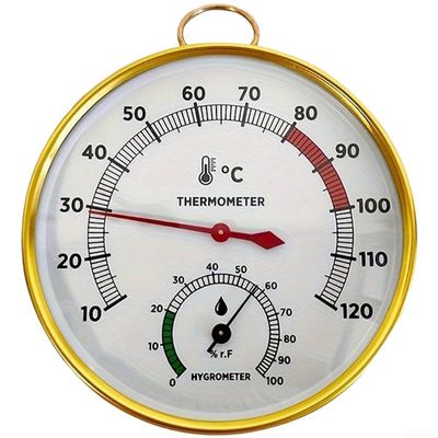2-in-1 Sauna Thermometer Hygrometer Made from Rustproof Alloy Aluminum, Wall-Mountable with Circulating Air Design for Reliable Temperature and Humidity Tracking (1pc)