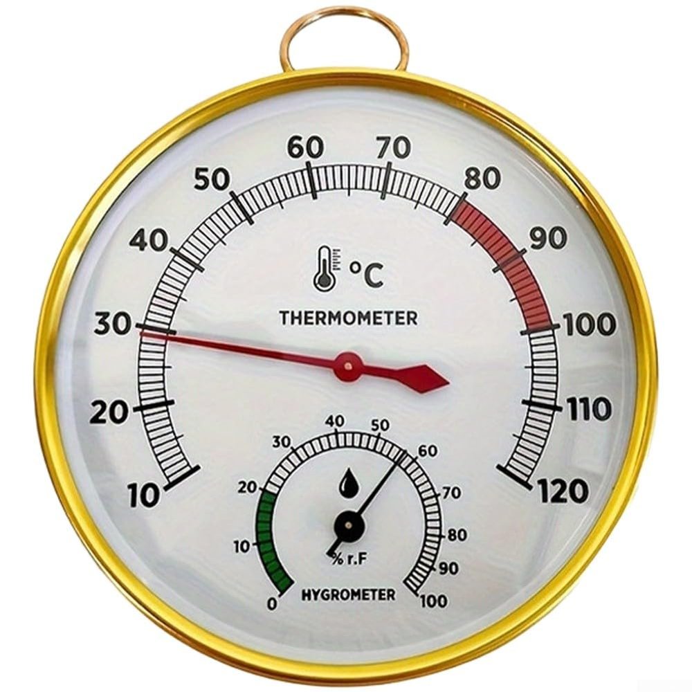 2-in-1 Sauna Thermometer Hygrometer Made from Rustproof Alloy Aluminum, Wall-Mountable with Circulating Air Design for Reliable Temperature and Humidity Tracking (1pc)