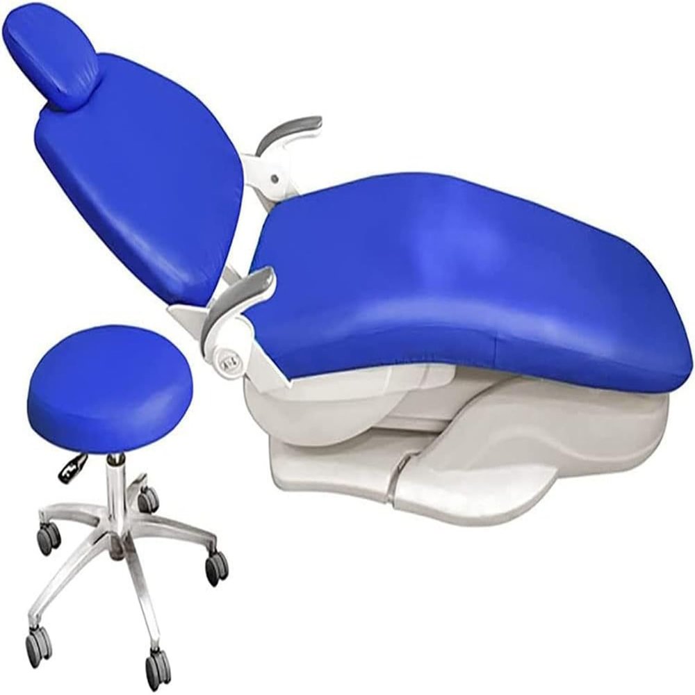 Dental Chair Covers Set, Waterproof PU Leather Protectors for Dentist Equipment, Washable Headrest & Backrest Covers, Stylish Elastic Full Chair Covers