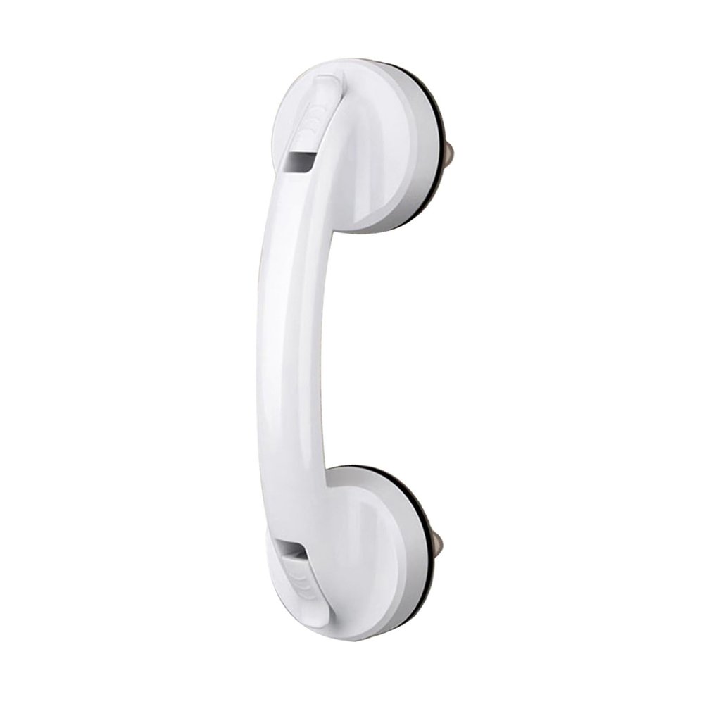 Bathroom Suction Grab Rail,ABS Plastic Shower Safety Handle,Anti Slip Shower Grab Bars for Seniors,No-Drilling Installation,300kg Weight Capacity(White)