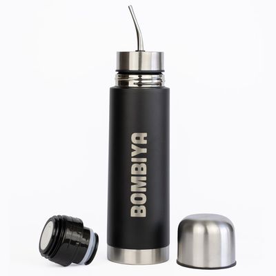 750ml Full Stainless Steel Mate Listo Automate25.3 fl oz Yerba Mate Thermo all in one,Termo para mate Argentino kit, acero inoxidable-Replace your yerba mate kit with our mate listo (Black)