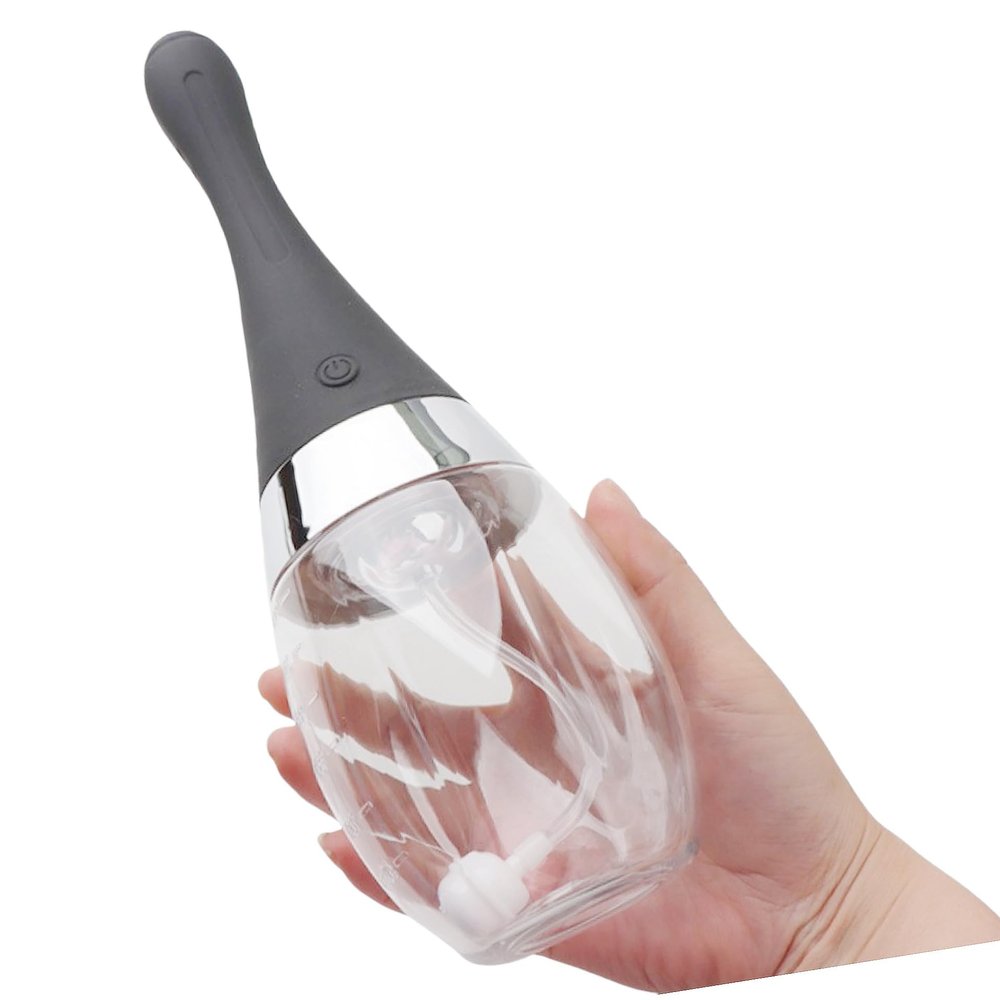 Anal Douche Automatic Anal Cleaner with 3 Speeds 5 Holes Spraying, Portable 300 ml Electric Enema Bulb Anal Cleaning for Men Women (A)